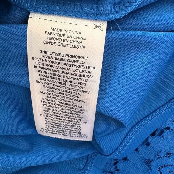 Ralph Lauren Blue Sheath Dress 3/4 Sleeve Crew Neck - Picture 10 of 11